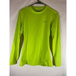 Under Armour Women's Size S Md Fitted Coldgear Lime Green Long Sleeve Pullover